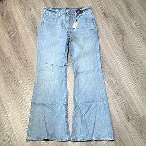 Express Mid-Rise Light Blue 70s Flare Jeans for Women